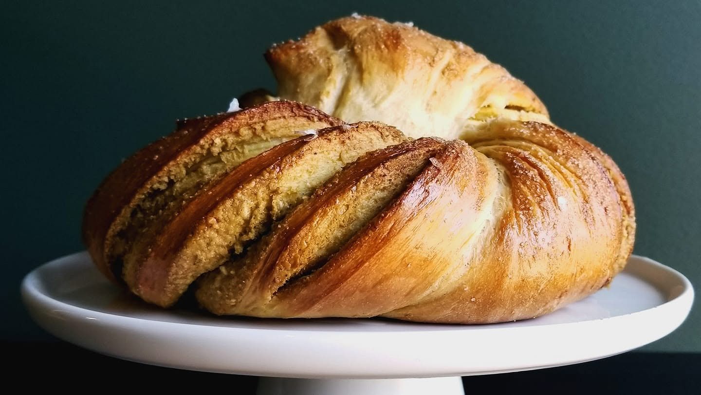 Twisted babka wreath